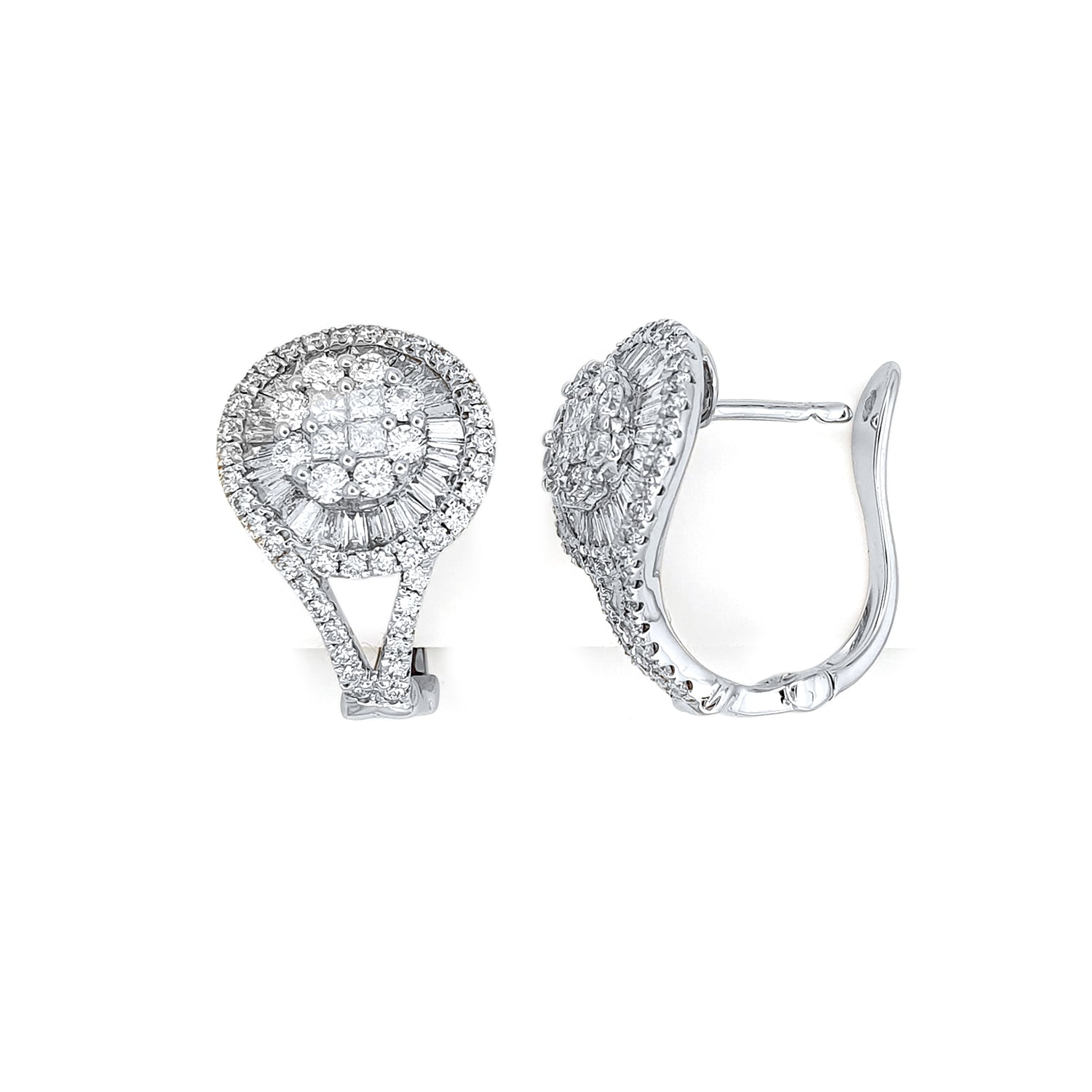 Gold Diamond Earrings | Diamond Hoop Earrings | Meicel Jewelry Store