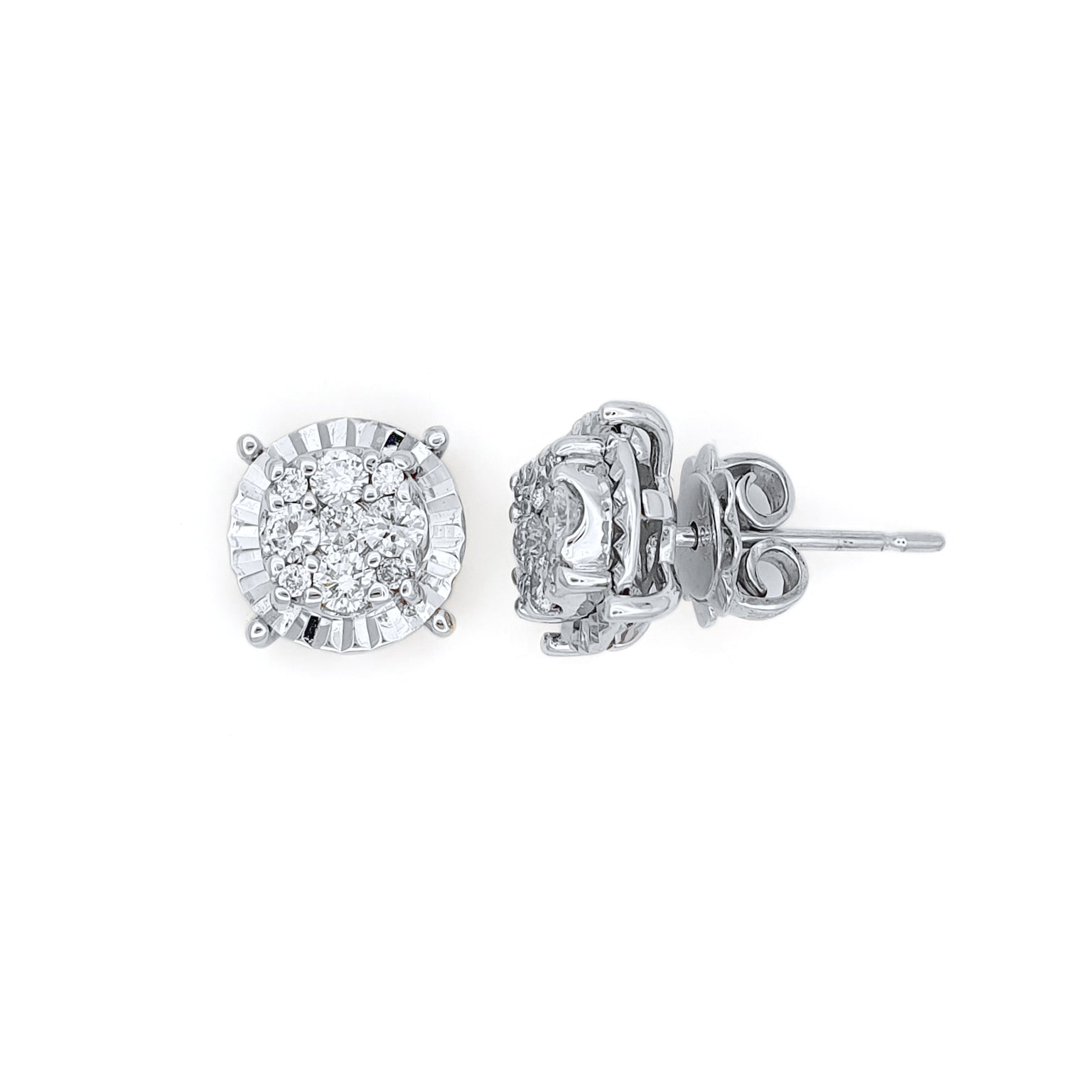 White Gold Diamond Earrings | Stud Earrings | Meicel Jewelry Store