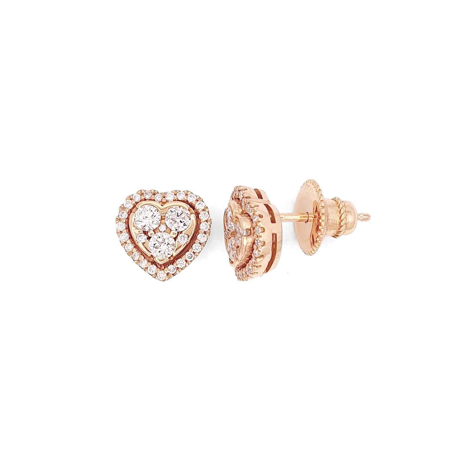 18k Rose Gold Earrings | Rose Gold Earrings | Meicel Jewelry Store
