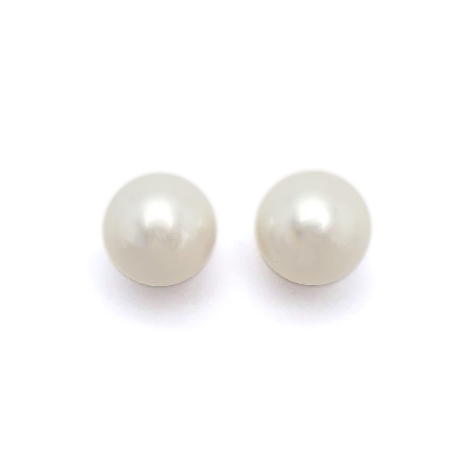 White Gold Pearl Earrings | Pearl Stud Earrings | Meicel Jewelry Store