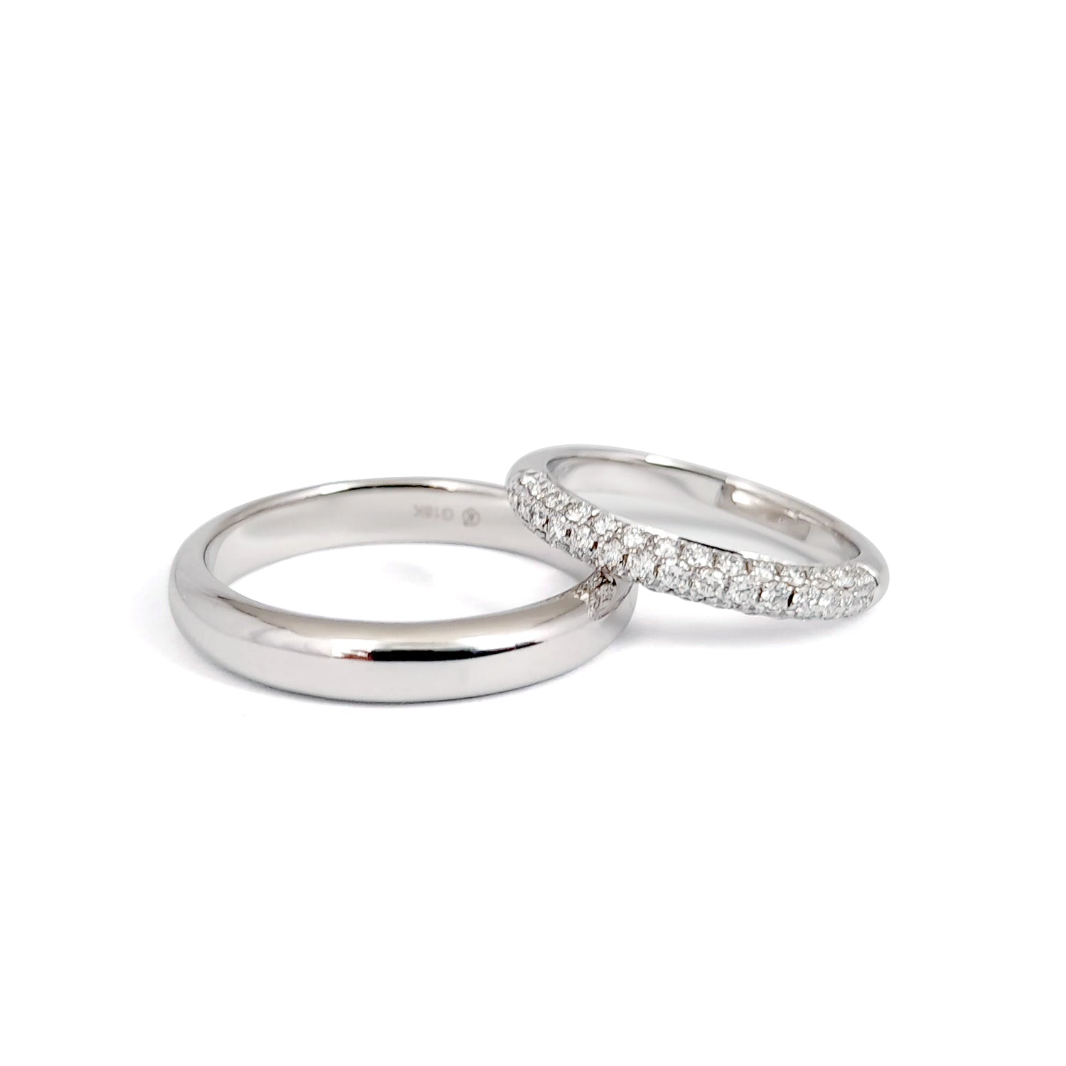 White Gold Wedding Band | 18k Gold Ring | Meicel Jewelry Store